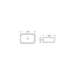 Lavoar pe blat Fluminia Crius White, dreptunghiular 45.5x32 cm, alb - imagine 2
