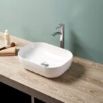 Lavoar pe blat Fluminia Crius White, dreptunghiular 45.5x32 cm, alb - imagine 6