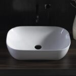 Lavoar pe blat Fluminia Crius White, dreptunghiular 45.5x32 cm, alb - imagine 5