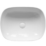 Lavoar pe blat Fluminia Crius White, dreptunghiular 45.5x32 cm, alb - imagine 4