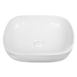 Lavoar pe blat Fluminia Crius White, dreptunghiular 45.5x32 cm, alb - imagine 3