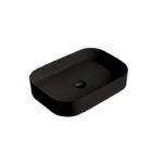 Lavoar dreptunghiular pe blat Fluminia Capri, 55x38 cm, negru mat