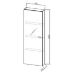 Dulap cu oglindă Kolpasan Malaya, 130 cm, gri închis - imagine 2