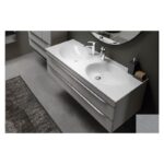 Set mobilier suspendat și lavoar, Kolpasan Malaya, 141 cm, gri închis