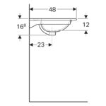 Lavoar incastrat Geberit Acanto, 60 cm cu montaj pe mobilier, culoare alb - imagine 2