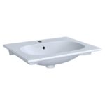 Lavoar incastrat Geberit Acanto, 60 cm cu montaj pe mobilier, culoare alb