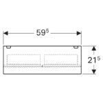 Etajera de perete Geberit Acanto, 45 cm, gri nisip/front sticla - imagine 5
