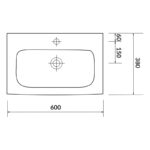 Lavoar slim pentru mobilier Cersanit Moduo, 60x38 cm, alb - imagine 5