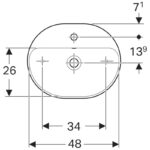 Lavoar pe blat Geberit VariForm, oval, 40x50 cm, alb - imagine 4