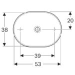 Lavoar pe blat Geberit VariForm, oval, 40x55 cm, alb - imagine 4