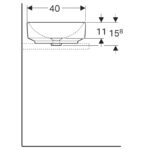 Lavoar pe blat Geberit VariForm, oval, 40x55 cm, alb - imagine 2