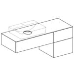 Mobilier suspendat Geberit VariForm, pentru lavoar pe blat, 135 cm, nuc american închis - imagine 5