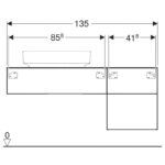 Mobilier suspendat Geberit VariForm, pentru lavoar pe blat, 135 cm, nuc american închis - imagine 3