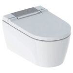Set vas WC suspendat Geberit Aquaclean Sela, cu capac cu functie de bideu, alb