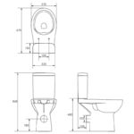 Set vas WC stativ Cersanit Etiuda, cu rezervor, pentru persoanele cu dizabilitati, alb - imagine 2