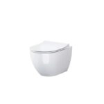 Set vas WC suspendat Cersanit Zen, rimless, cu capac soft close, alb