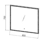 Oglindă dreptunghiulară Kolpasan Drava, cu iluminare LED, 80x70 cm - imagine 2