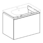 Mobilier suspendat Geberit Acanto, pentru lavoar, 60 cm, gri nisip/front sticlă - imagine 5
