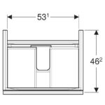 Mobilier suspendat Geberit Acanto, pentru lavoar, 60 cm, gri nisip/front sticlă - imagine 2
