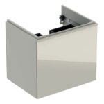 Mobilier suspendat Geberit Acanto, pentru lavoar, 60 cm, gri nisip/front sticlă
