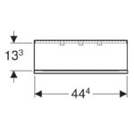 Etajera de perete Geberit Acanto, 45 cm, gri nisip/front sticla - imagine 2