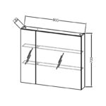 Dulăpior suspendat cu oglindă Kolpasan Naomi, cu uși, 80 cm, natural wood - imagine 2