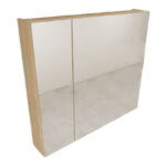 Dulăpior suspendat cu oglindă Kolpasan Naomi, cu uși, 80 cm, natural wood