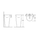 Lavoar stativ Fluminia Novicia-B , rotund, alb - imagine 3