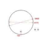 Oglinda Fluminia Calatrava, rotunda, diametru 80 cm, cu iluminare LED, 3 culori - imagine 4