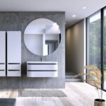 Set mobilier suspendat și lavoar, Kolpasan Vittoria, 100 cm, alb mat - imagine 3
