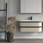Set mobilier suspendat și lavoar, Kolpasan Vittoria, 100 cm, bej - imagine 5