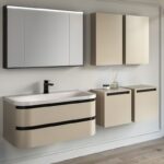 Set mobilier suspendat și lavoar, Kolpasan Vittoria, 100 cm, bej - imagine 4