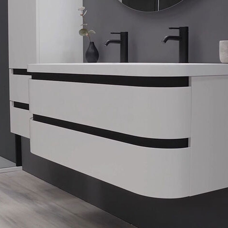 Set mobilier suspendat și lavoar, Kolpasan Vittoria, 120 cm, alb mat - imagine 4