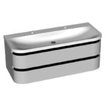 Set mobilier suspendat și lavoar, Kolpasan Vittoria, 120 cm, gri închis - imagine 6