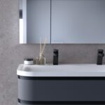 Set mobilier suspendat și lavoar, Kolpasan Vittoria, 120 cm, gri închis - imagine 5