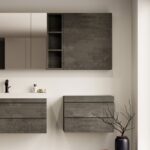 Dulăpior suspendat cu ușa Kolpasan Naomi, 59 cm, dark concrete - imagine 5