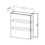 Dulăpior suspendat cu ușa Kolpasan Naomi, 59 cm, dark concrete - imagine 3