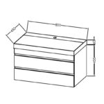 Set mobilier suspendat și lavoar Kolpasan Naomi, 80 cm, natural wood - imagine 2