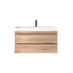 Set mobilier suspendat și lavoar Kolpasan Naomi, 80 cm, natural wood