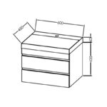 Set mobilier suspendat și lavoar Kolpasan Naomi, 60 cm, alb - imagine 2