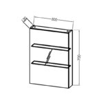 Dulăpior suspendat cu oglindă Kolpasan Naomi, cu ușa, 50 cm, natural wood - imagine 2