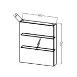 Dulăpior suspendat cu ușă și oglindă Kolpasan Naomi, 60 cm, alb - imagine 2