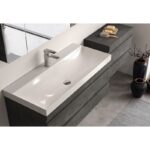 Set mobilier suspendat și lavoar Kolpasan Naomi, 100 cm, dark concrete - imagine 5