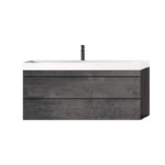 Set mobilier suspendat și lavoar Kolpasan Naomi, 100 cm, dark concrete