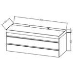 Set mobilier suspendat și lavoar Kolpasan Naomi, 120 cm, natural wood - imagine 2