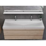 Set mobilier suspendat și lavoar Kolpasan Naomi, 120 cm, natural wood - imagine 4