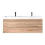 Set mobilier suspendat și lavoar Kolpasan Naomi, 120 cm, natural wood