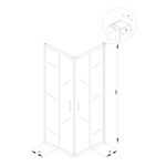 Cabina de dus Kolpasan Eco Quat, 90x90 cm, patrata, profil negru - imagine 2