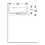 Lavoar pe blat Geberit VariForm, oval, 60x45 cm, alb - imagine 3