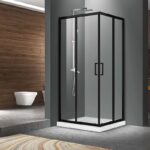Cabina de dus patrata Mediterraneo Hector Black, 90x90 cm, negru mat